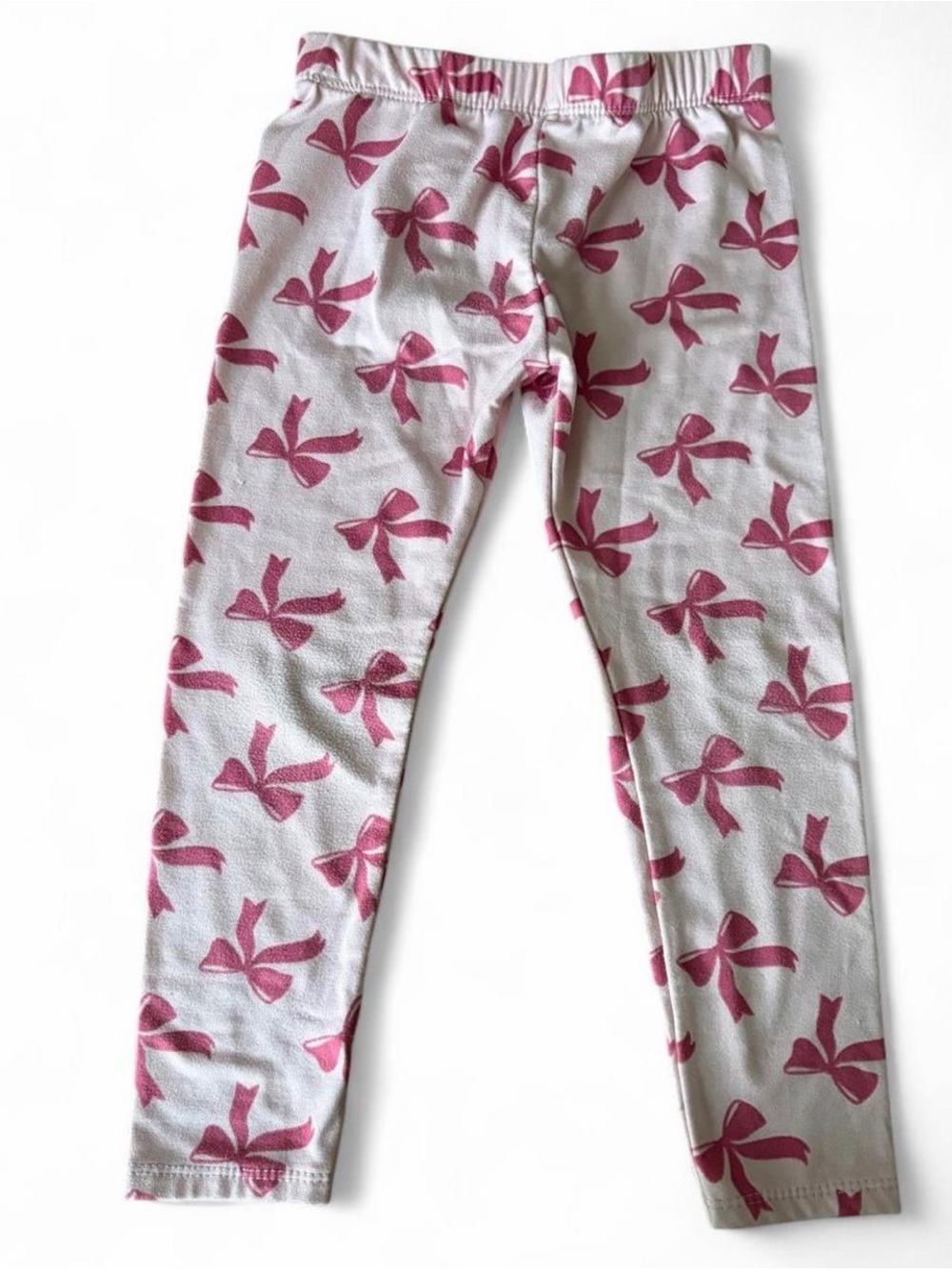 Little girls size 5 stretchy pink pants with bows leggings 5T